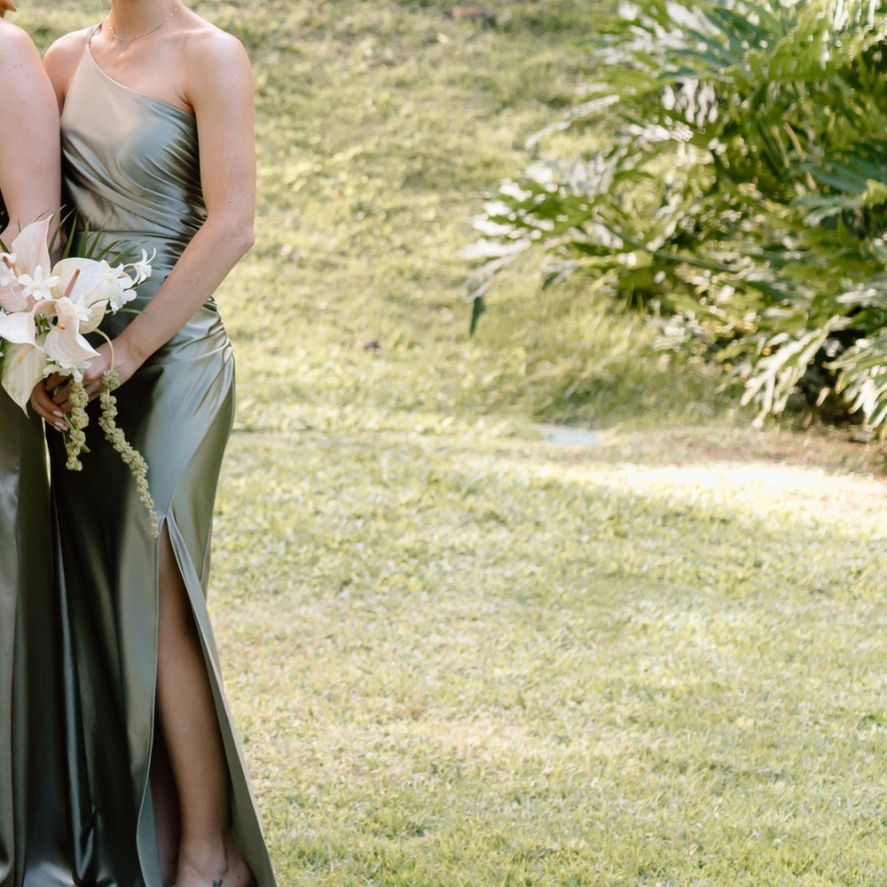 David's Bridal One Shoulder Satin Dress - Picture 4 of 4